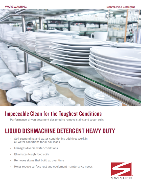Swisher Dishmachine Detergent Heavy Duty Sell Sheet