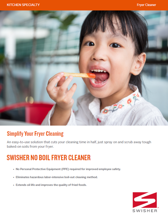 Swisher No Boil Fryer Cleaner Sell Sheet