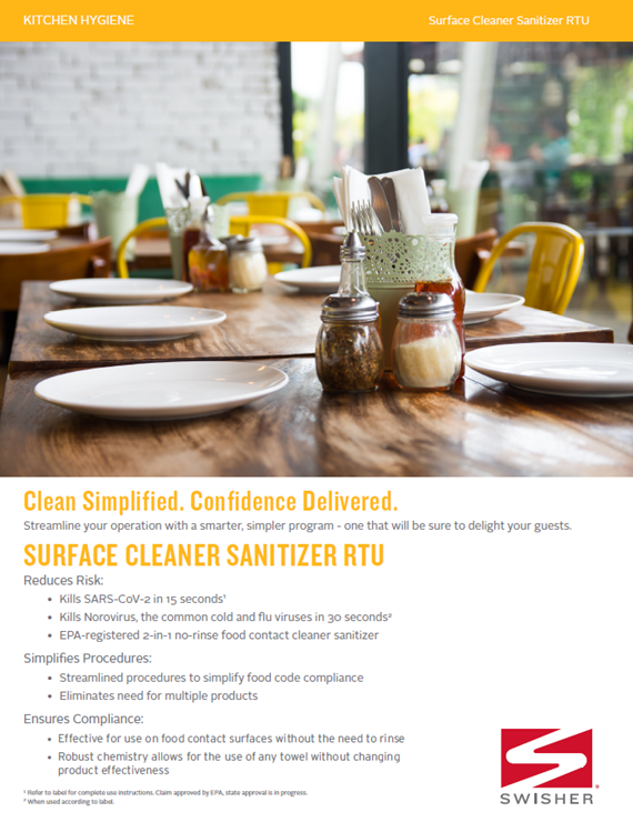 Swisher Surface Cleaner Sanitizer RTU Sell Sheet