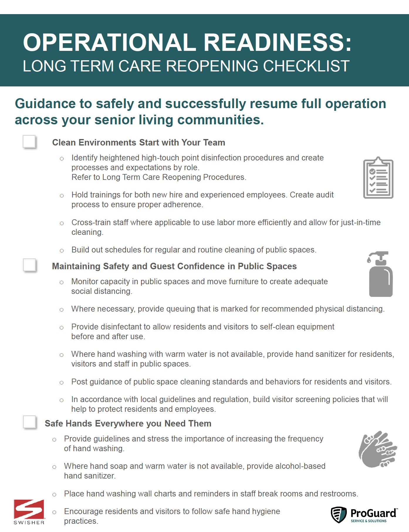 Operational Readiness: Long Term Care Reopening Checklist- Corporate