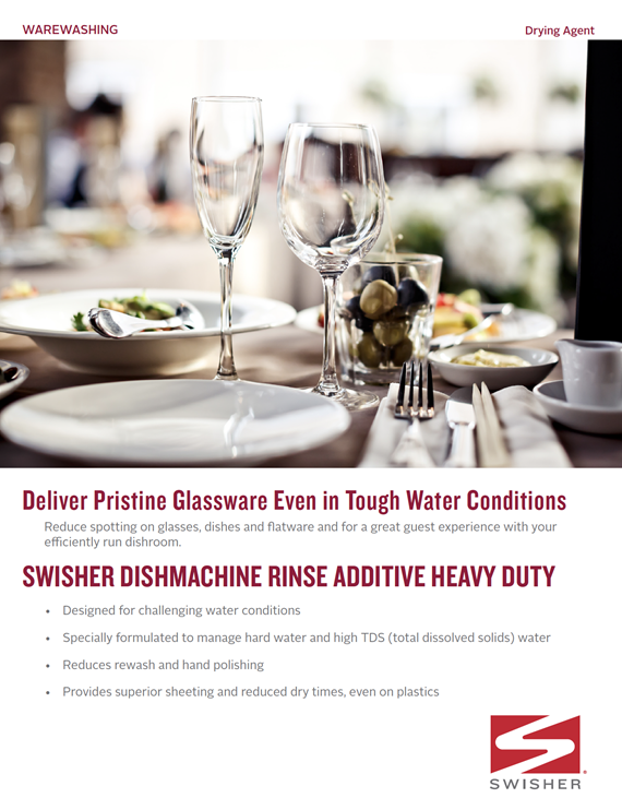 Swisher Dishmachine Rinse Additive HD Sell Sheet