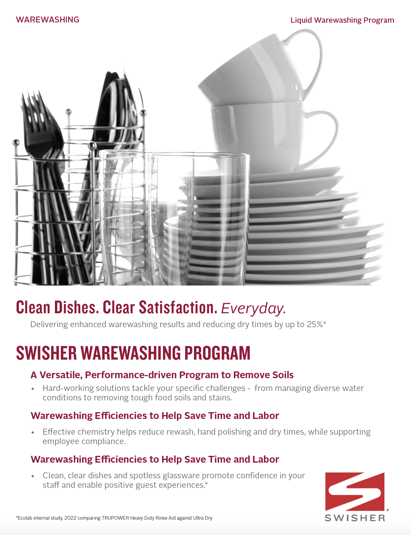 Swisher Liquid Warewashing Program Sell Sheet