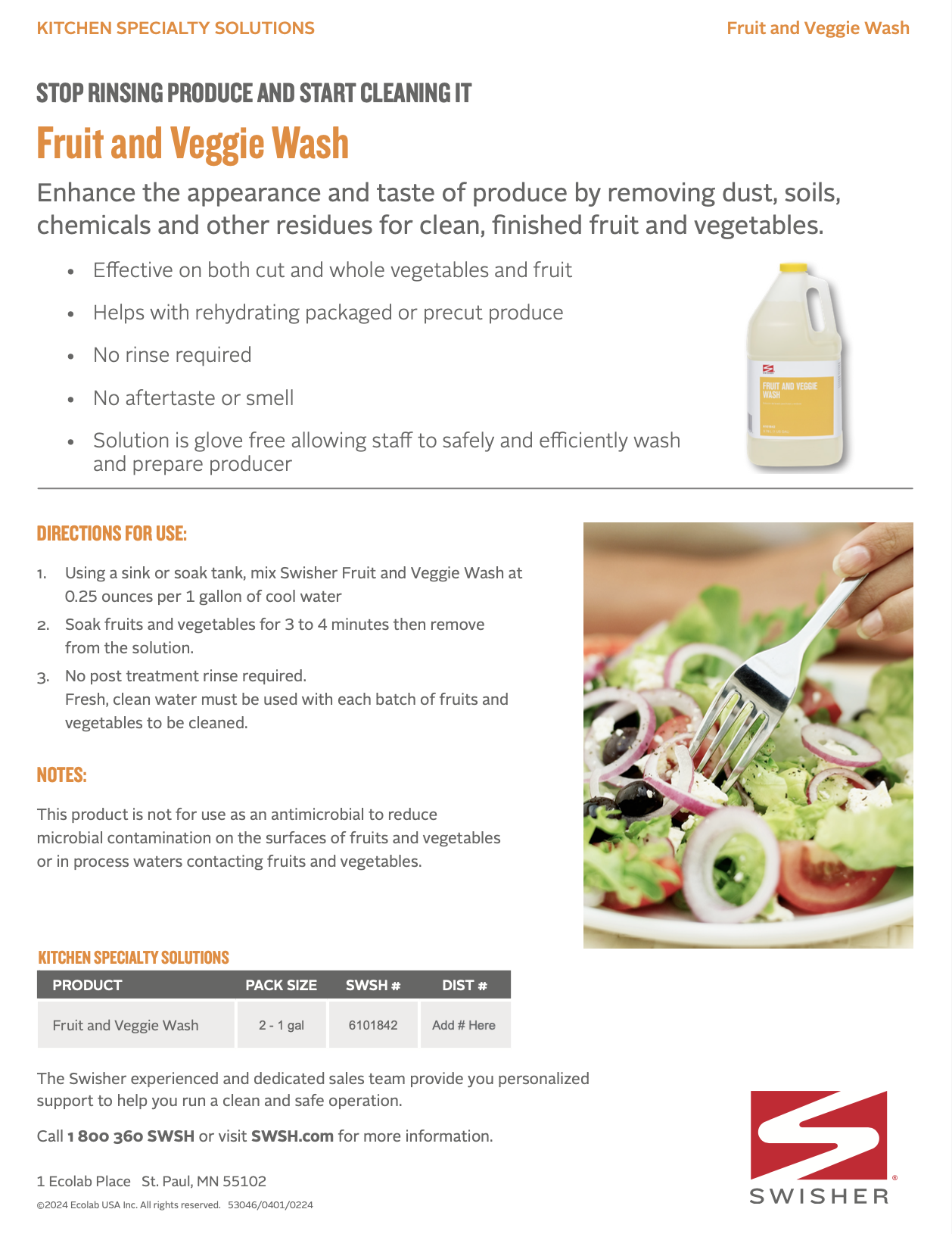 Swisher Enzymatic Flatware Presoak Packets